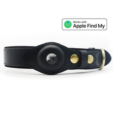 Leather Collar & Smart Dog Tracker Set that works with Apple Find My