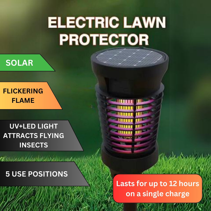 Indoor & Outdoor Insect Killer Torch with Electric Grid with Solar Panel 30-50 m2