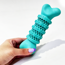 Close-up of the textured surface on the Rubber Dental Bone, designed to clean teeth and massage gums during chewing