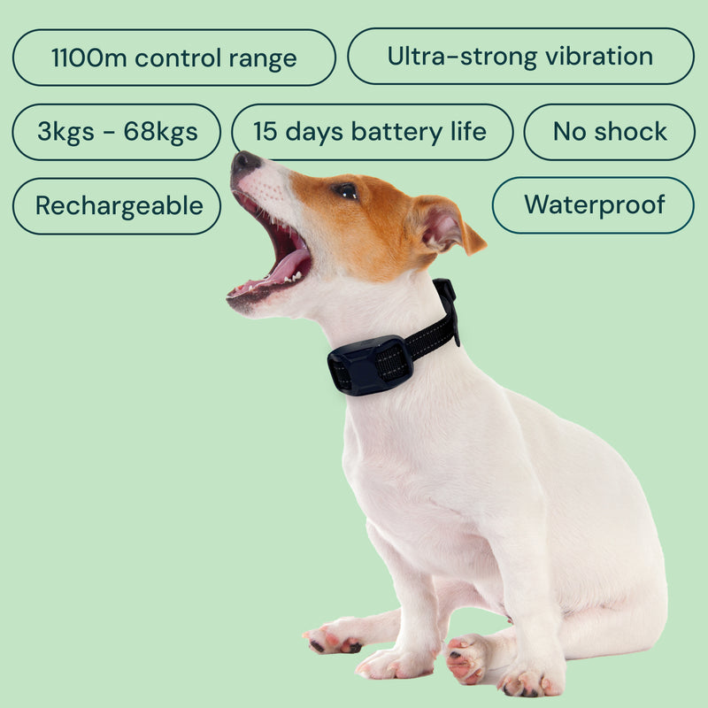 Barktec No-Shock Remote Training Collar with Beep Ultra-Strong Vibration Boost