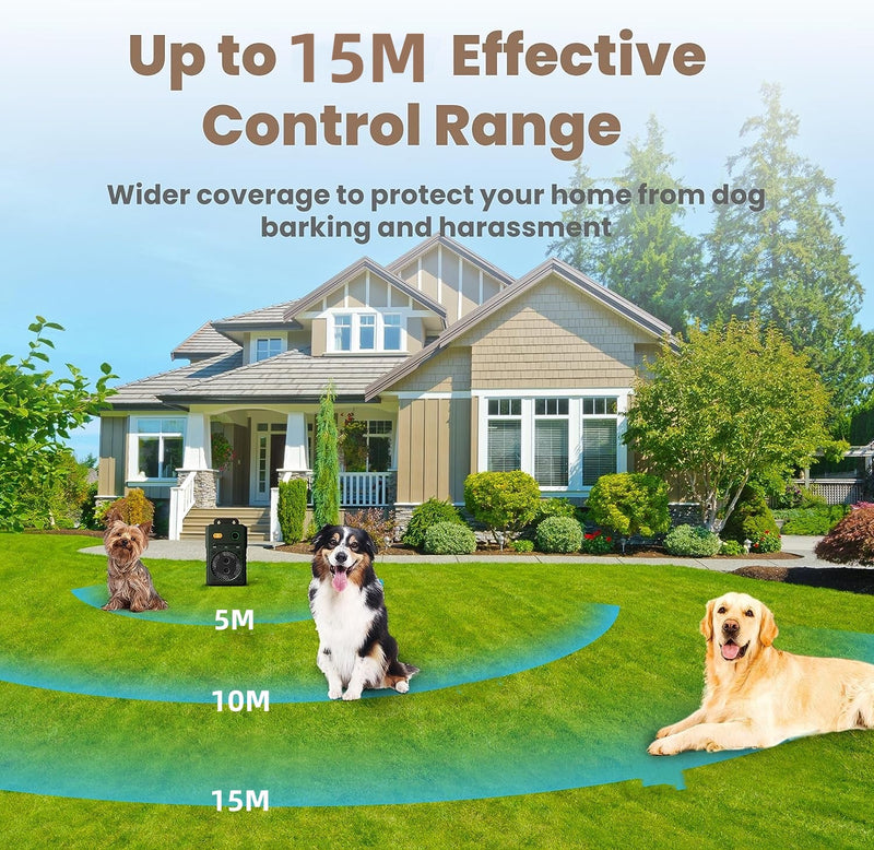 Ultrasonic Device effective control range for wider coverage from dog barking and harrasment