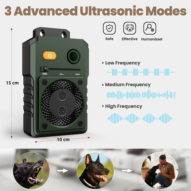 Ultrasonic anti-bark device with 3 advance ultrasonic modes