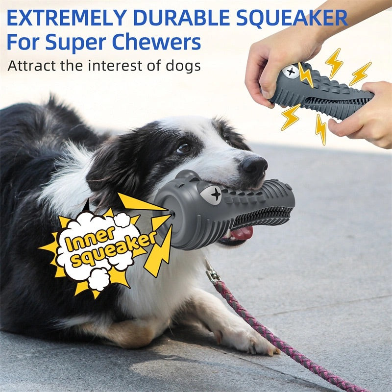 Crocodile Dog Chew Toy featuring a built-in squeaker - Adds sound stimulation to keep dogs interested and entertained