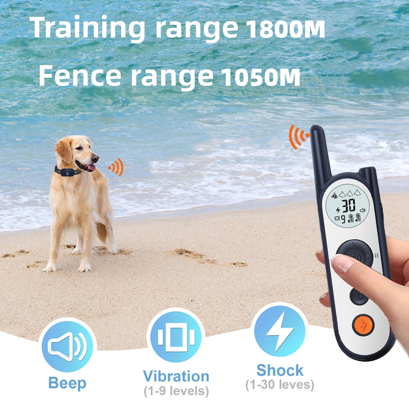 Remote control and training collar - Features multiple training modes and adjustable settings