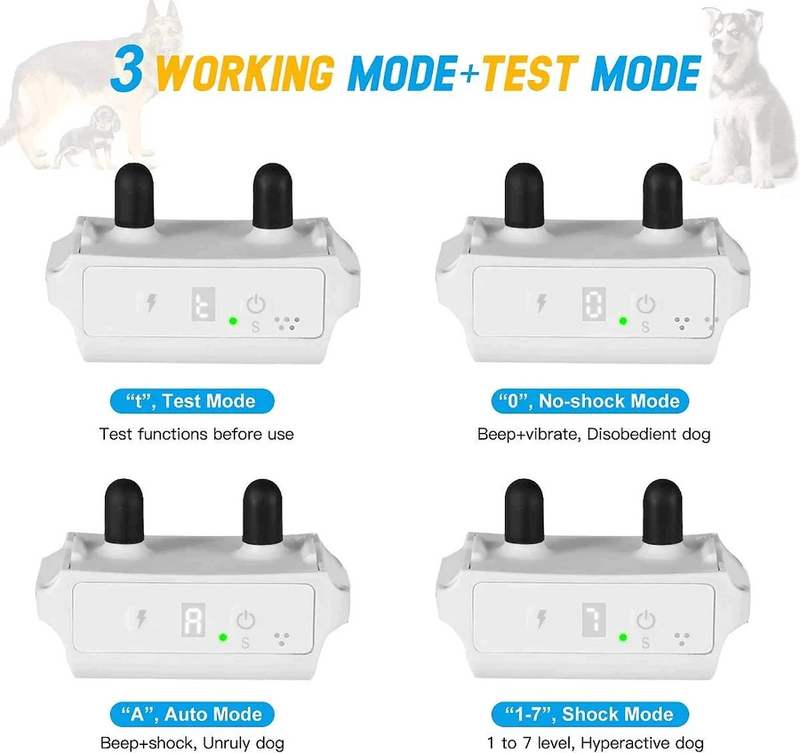 Barktec A01 Anti Bark Collar device with 3 working and test mode