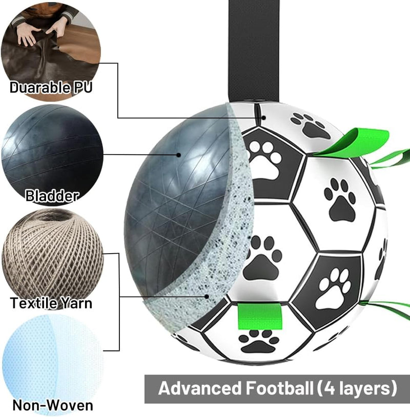 4 layers of  large dog soccer ball with tabs  