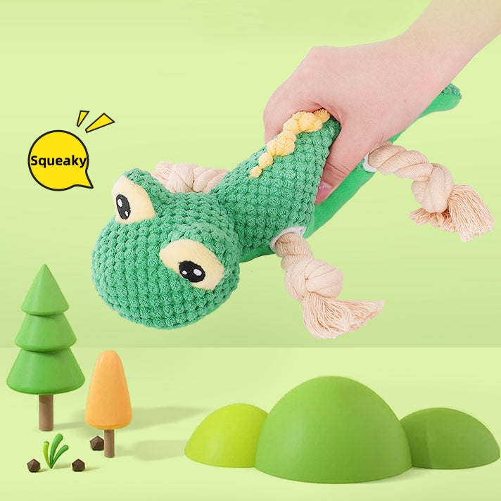 Squeaky Lizard Plush Dog Toy